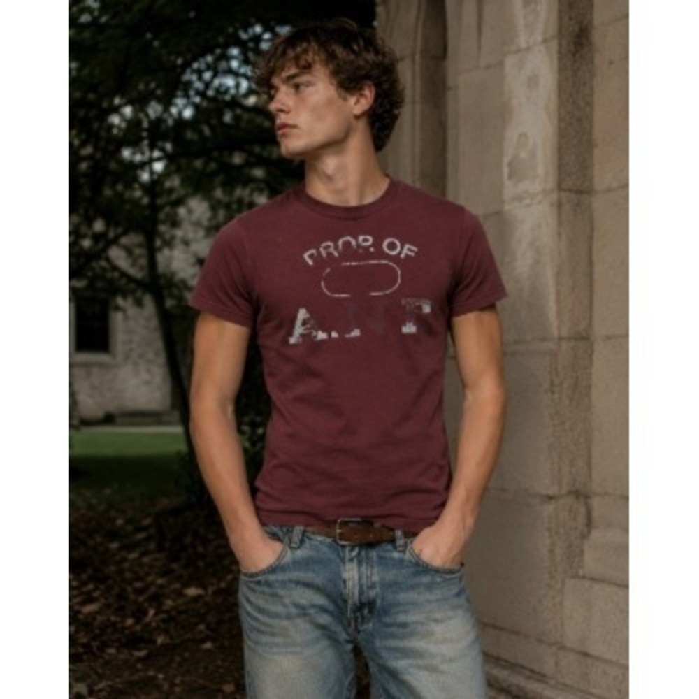 Vintage Y2K Abercrombie & Fitch Muscle Fit Burgundy Graphic Tee S